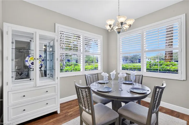 Bright and airy dining area.
