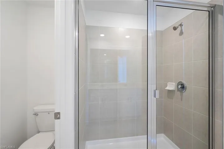 Bathroom featuring a stall shower