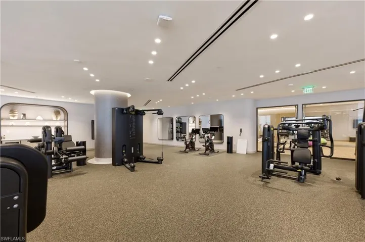 The latest equipment, juice/water bar, TV's, Pilates room plus individual exercise rooms.