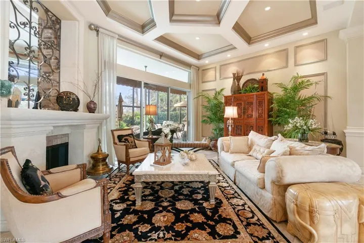 High ceilings and lovely molding through the home