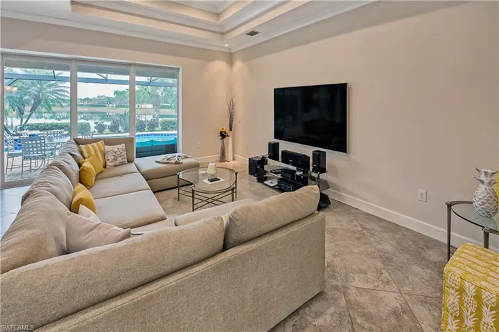 Living room with crown molding