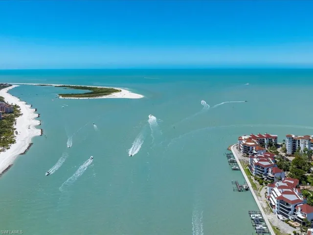 Bird's eye view of a nearby body of water