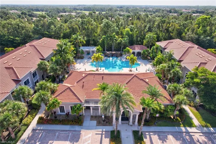 Aerial View of Clubhouse and Pool