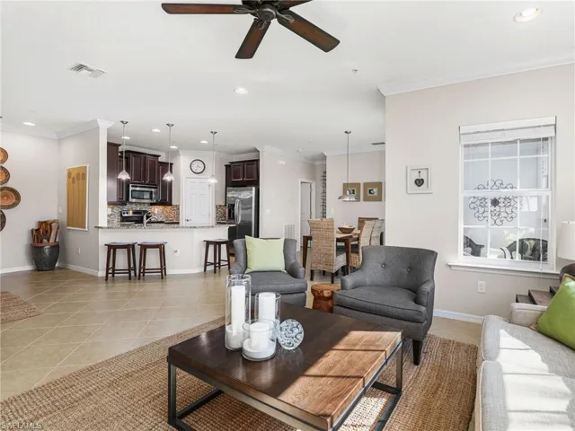 Great Room, Dining Area, and Kitchen with Breakfast Bar