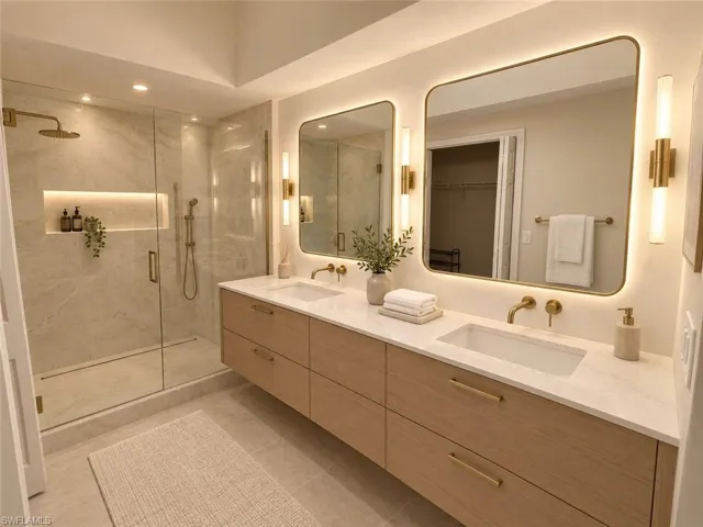AI generated remodel suggestion for primary bathroom