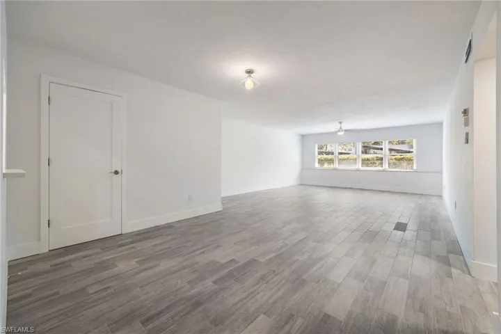 View from Living room to outdoors.