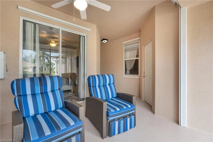 View of patio / terrace featuring ceiling fan