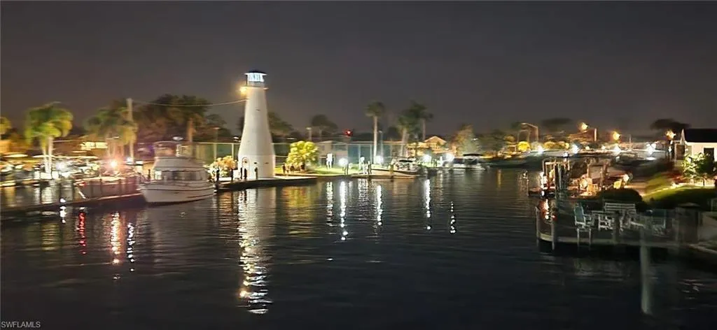 Marina view at night