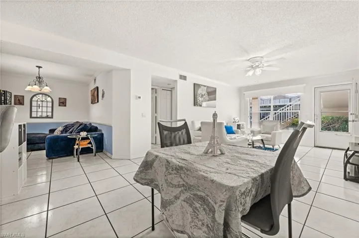 Dining area leading to the den/office area.