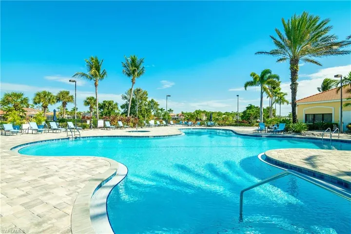 Resort style pool with dedicated lap lane.