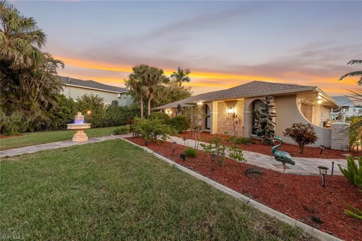 Beautifully landscaped front entrance