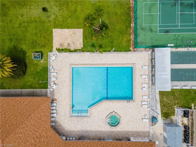 Bird's eye view of a pool