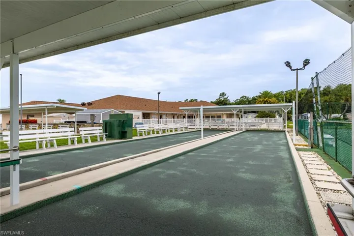 View of community featuring a bocce ball area