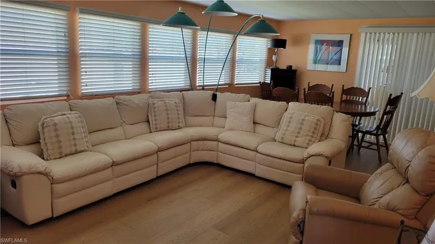 Living room with vinyl finished floors