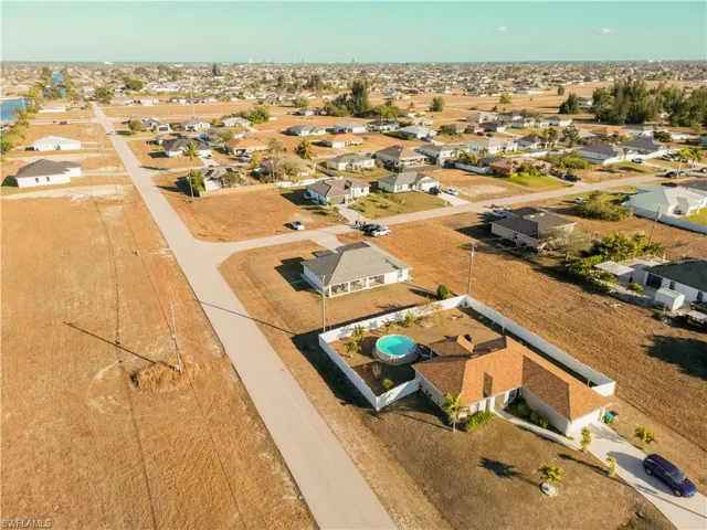 Aerial view of residential area