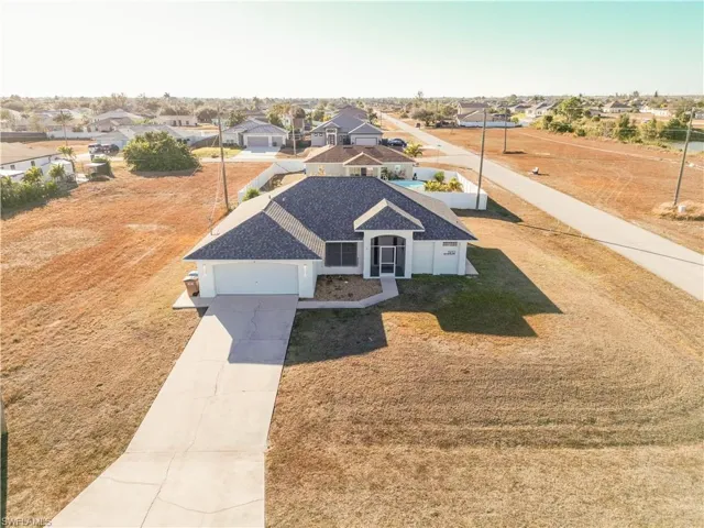 Aerial perspective of suburban area