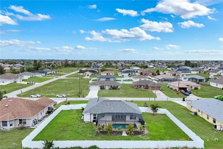 Aerial view of residential area