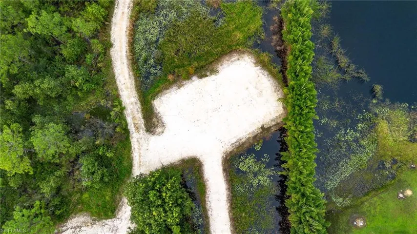 Aerial view featuring the building pad