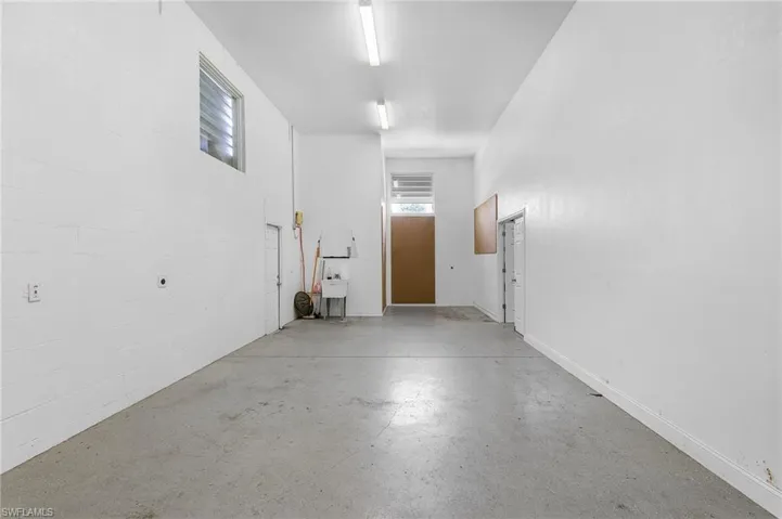 Separated space in the detached garage for your projects.