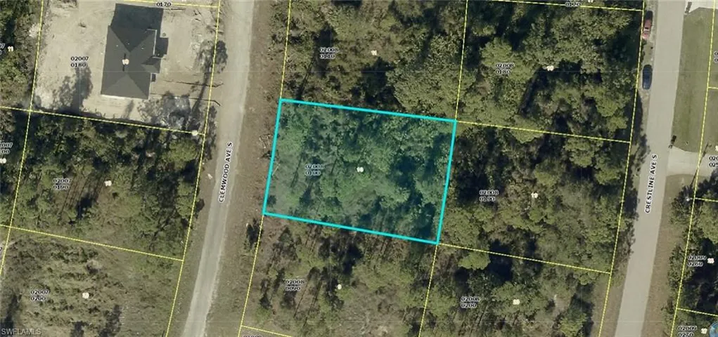 Aerial view of property's location with property boundaries highlighted