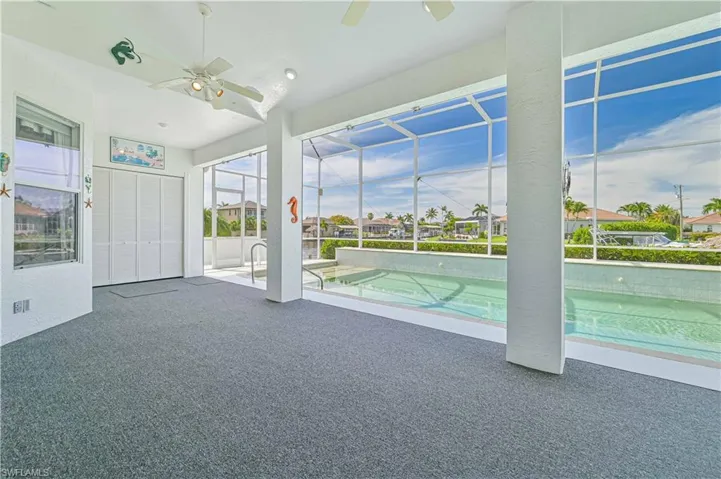 Lanai and view of pool