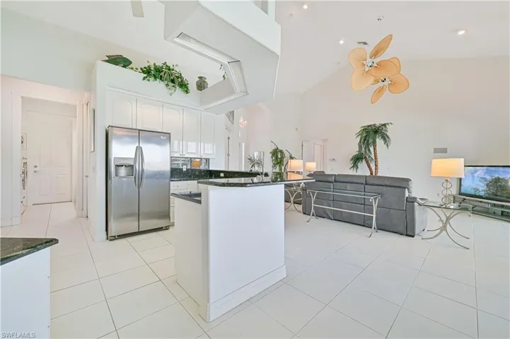 View of kitchen from dining area