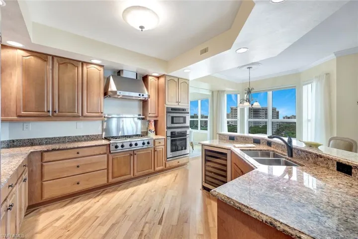 Custom Wood Kitchen with Tray Ceiling