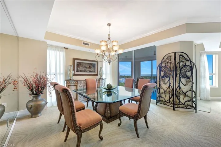 Dining Room has a Tray Ceiling