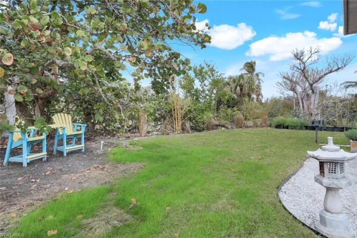 View of grassy yard