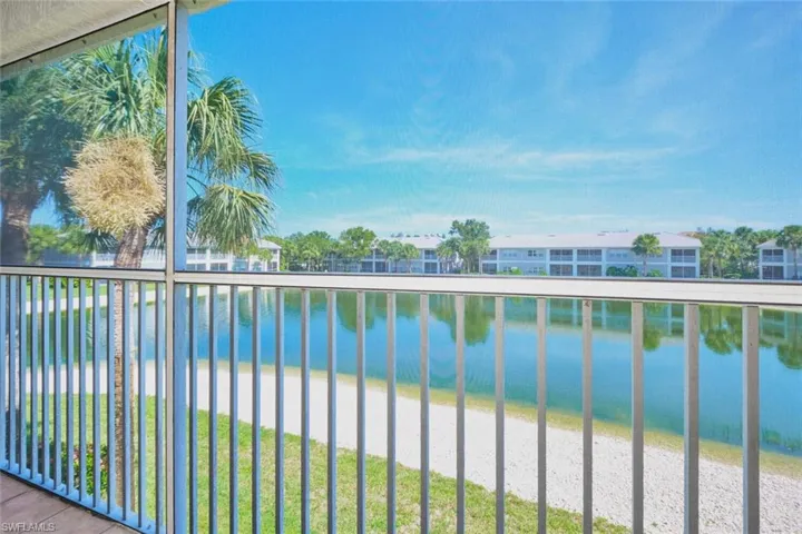 Screened lanai with water view