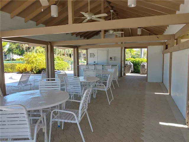 Pool area for grilling, eating, socializing.