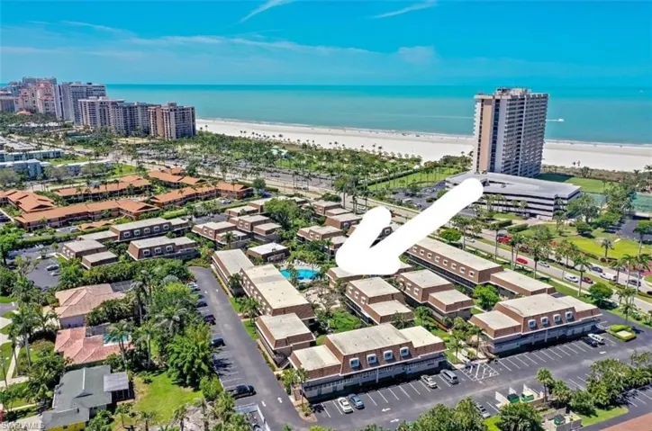 Drone / aerial view of expansive beach