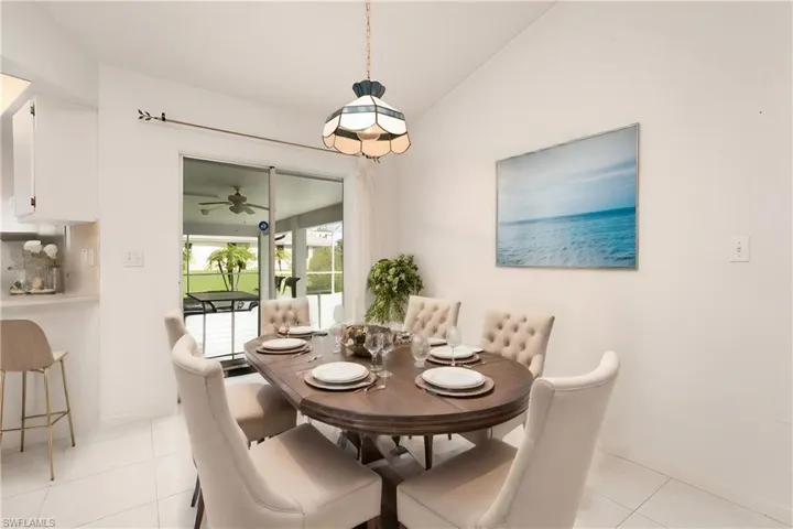 Virtually Staged Tiled dining area