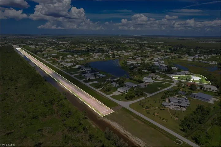 Aerial view of the runway