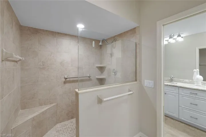 BIG Walk In Shower- Pocket Door Between Areas