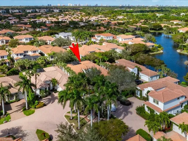Arial View of the home located at the end of a Private Cul-de-Sac