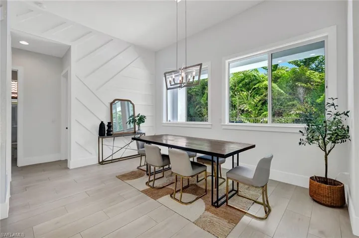 This dining area is the perfect spot for casual dining or special holiday gatherings.