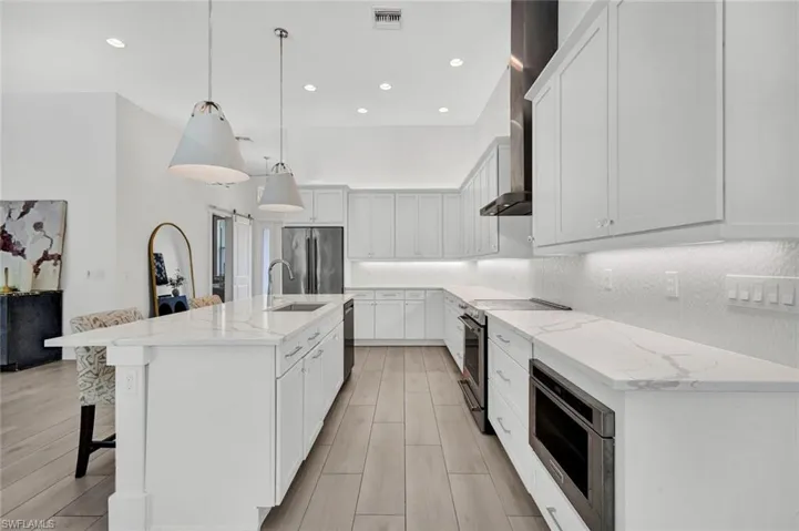 There is space for several chefs in this kitchen.