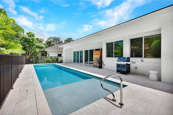Pool area has been pre-plumbed for an outdoor kitchen.