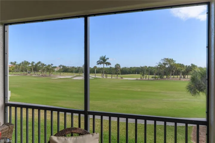 Expansive golf course views from the screened lanai.