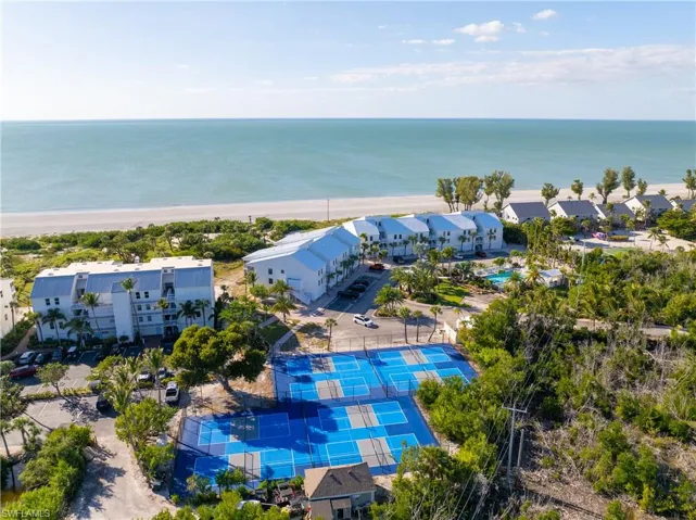 Drone / aerial view of a nearby body of water
