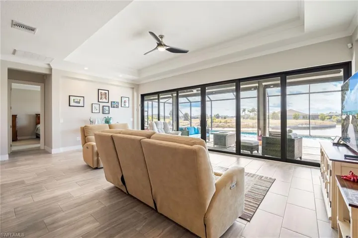 24 ft of sliders provide the home with natural light
