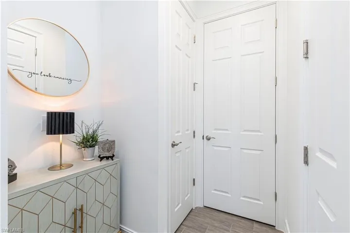 Entry from Garage with 2 large storage closets