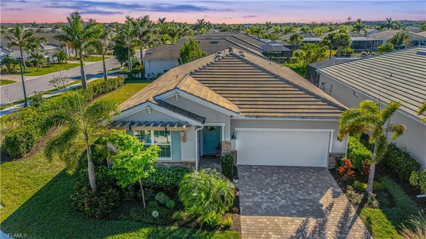 Aerial view with large corner lot