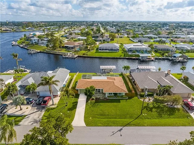 Aerial view of the home looking from west to east.