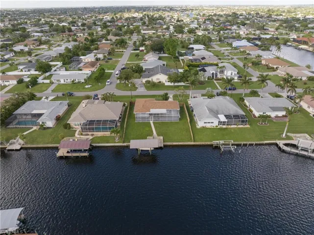 Aerial view of the wide Indirect Gulf Access Canal looking from east to west.