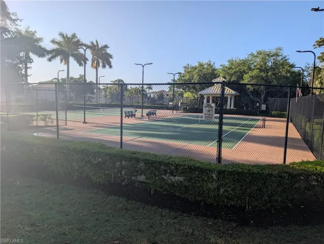 View of tennis court