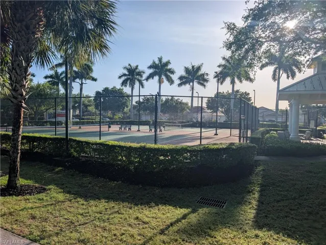 View of tennis court