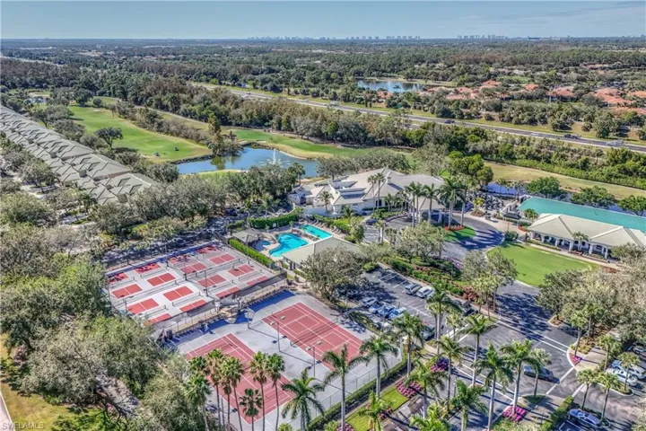 Bird's eye view of Cypress Woods clubhouse and facilities