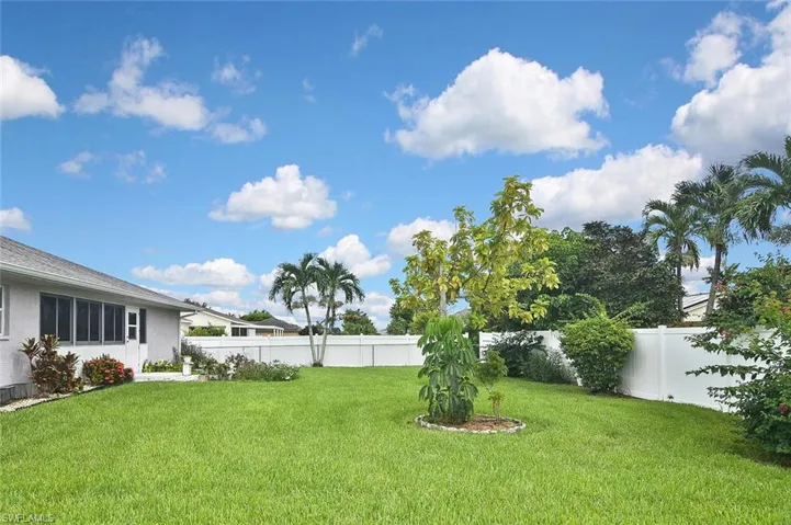 View of fenced backyard